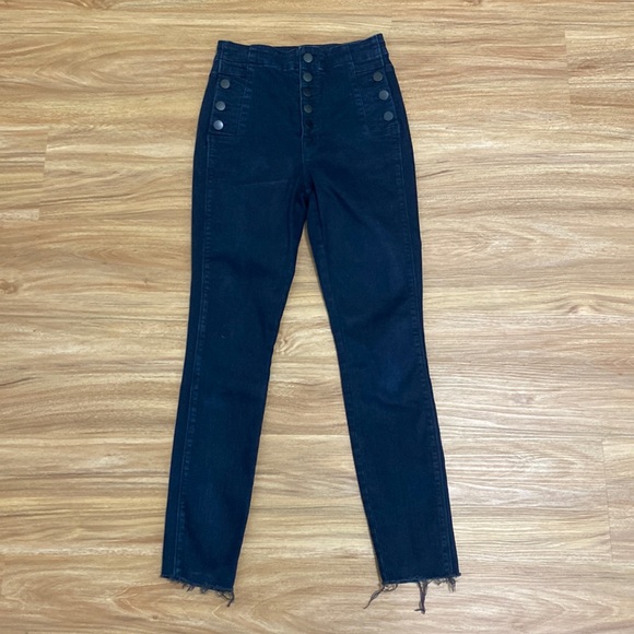 J Brand Natasha Raw Hem High Rise Skinny Crop Blue Jeans in Bluebird Size 25 - Picture 2 of 10